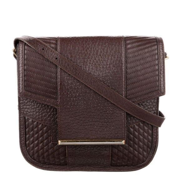Reece Hudson Handbags - Reece Hudson Grained Brown Leather Shoulder Bag‎